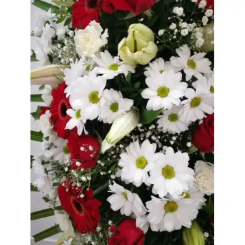 Comprar Corona Anémona en blancos y rojos en Barcelona | Coronas