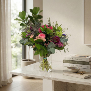 Ram Miriam | Bouquet Elegant amb Hortensia i Roses Fucsia | Flors Navarro Barcelona