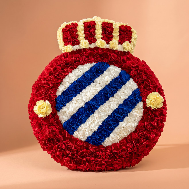 Comprar Plafón funerario del escudo del RCD Español en Barcelona | Plafones, cruces y corazones
