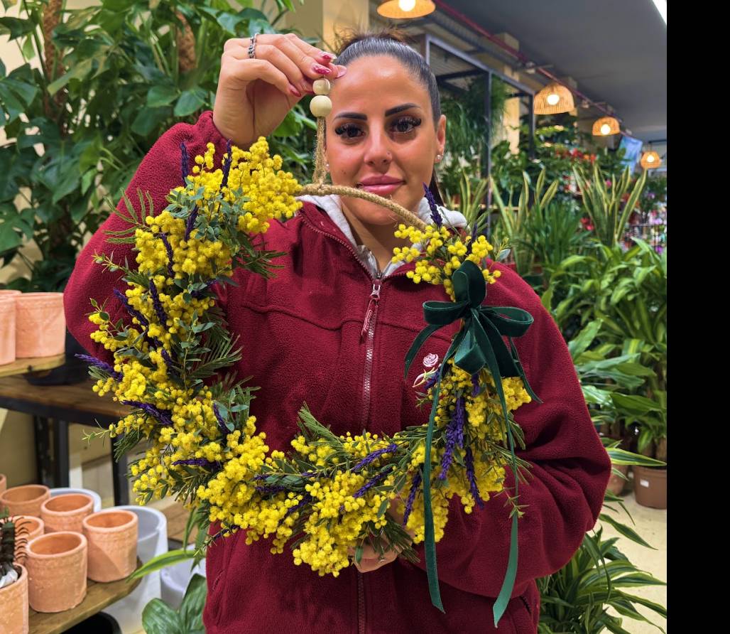 Taller de Flores en Barcelona, Aro de Mimosa